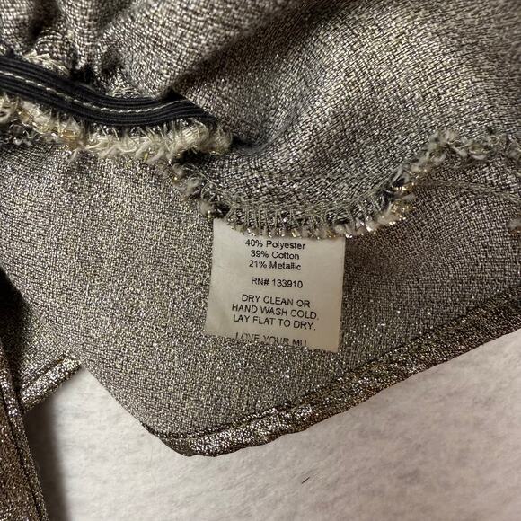 Show Me Your MuMu Silver One-Shoulder Crop Top Puff Sleeve - Picture 6 of 9